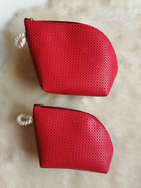 کیف های ارایشی در دو سایز کوچک و بزرگ (بزرگ)کد 204 قرمز